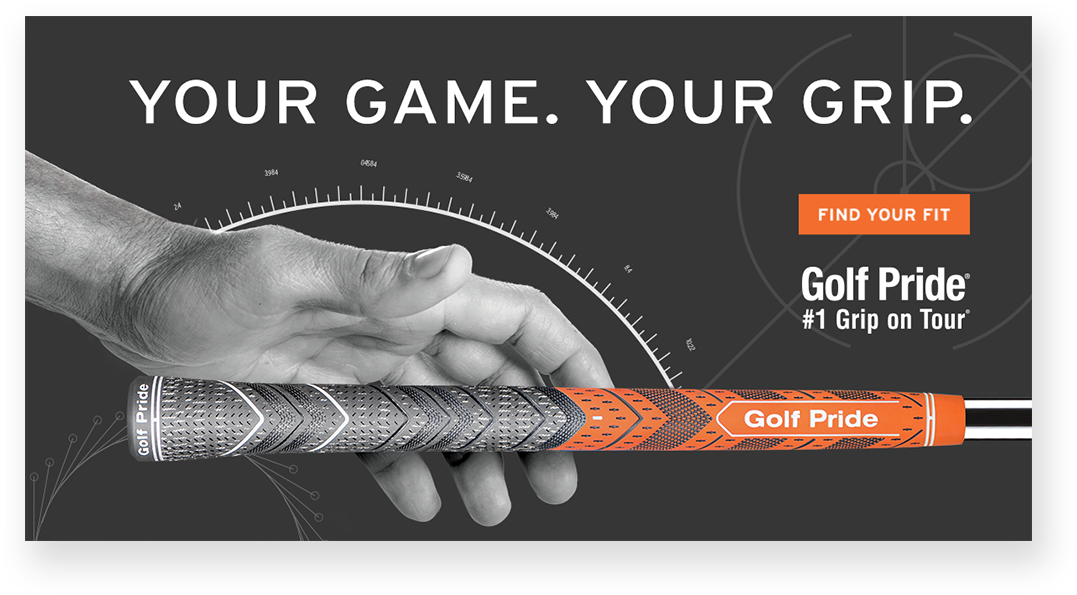 Sample Golf Pride paid search digital display ad - Your Game. Your Grip. Get fitted for the perfect grip.