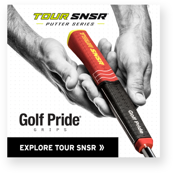 Sample Golf Pride paid search digital display ad - Explore the Tour SNSR Putter Grip Series.