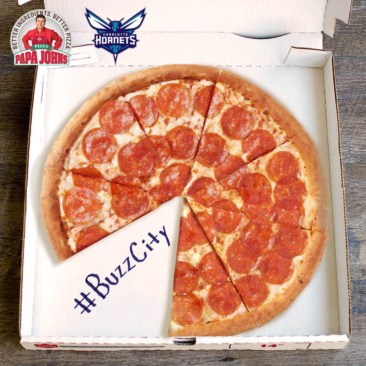 Sample social engagement posts from Papa John's