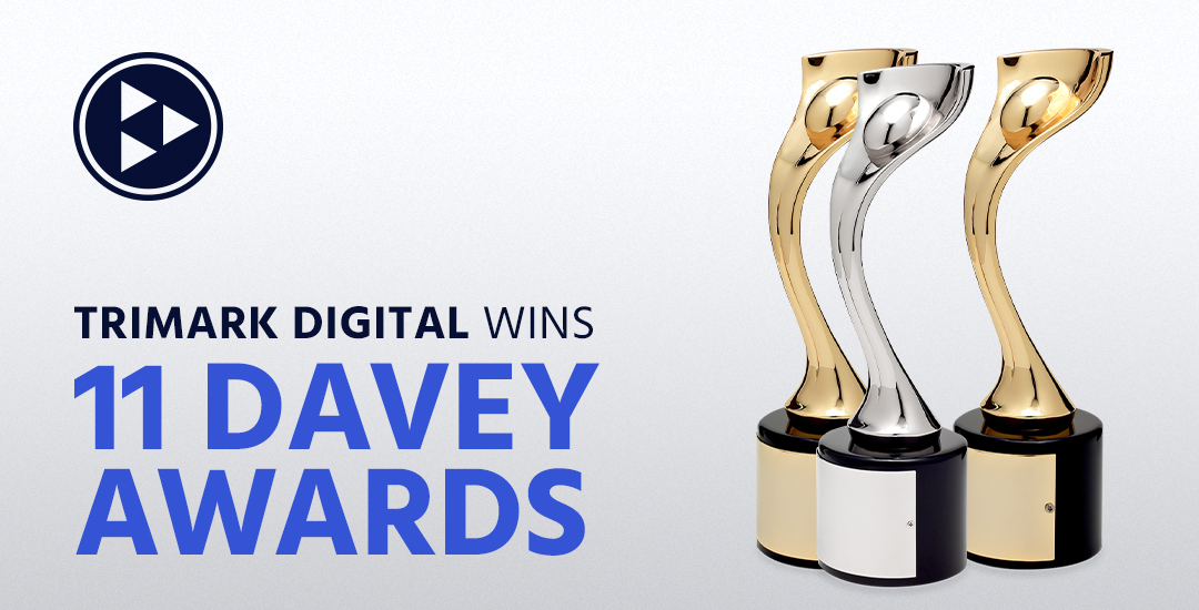 Picture of Davey Award Trophies with TriMark logo