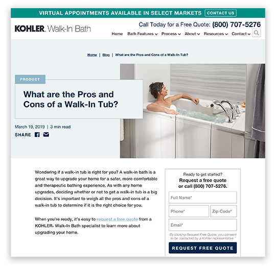 What are the pros and cons of a walk-in tub? post on KOHLER Walk-In Bath Blog