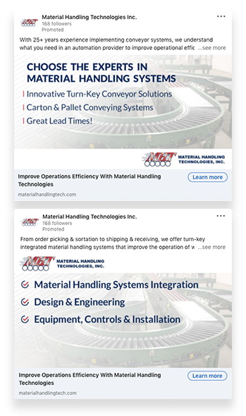 LinkedIn Ad Examples for MHT