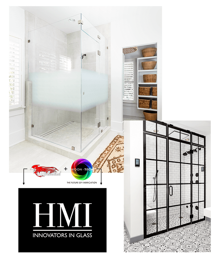 HMI collage with shower logos and photos