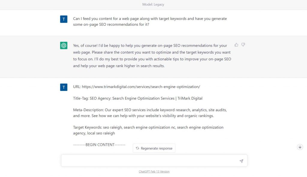ChatGPT On-Page SEO