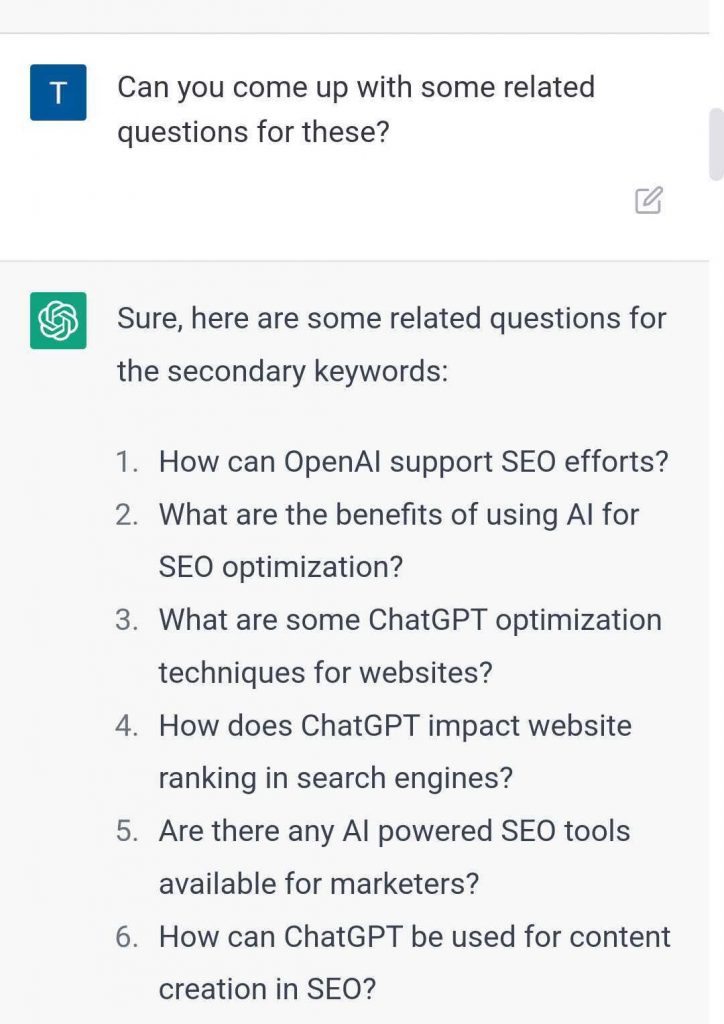 ChatGPT Questions and Answers