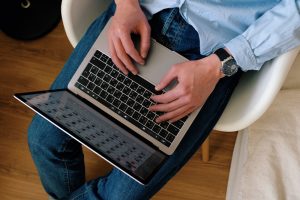 Man working on laptop