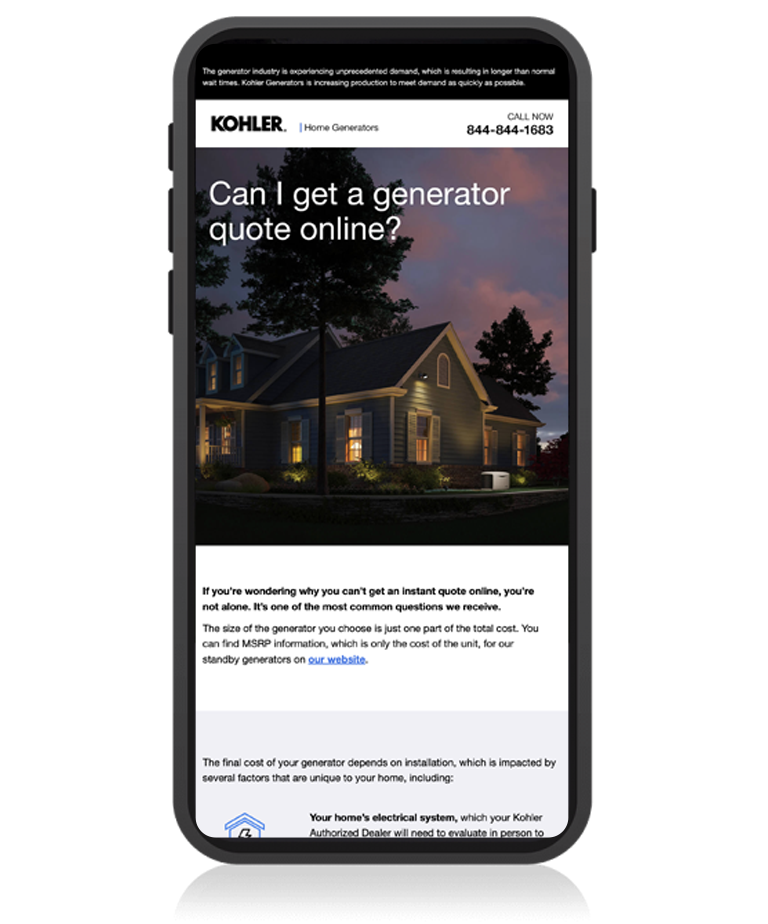 Mockup of email creative in phone