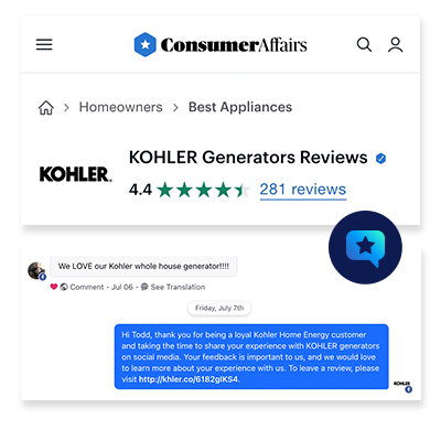 Screenshot of Consumer Affairs reviews