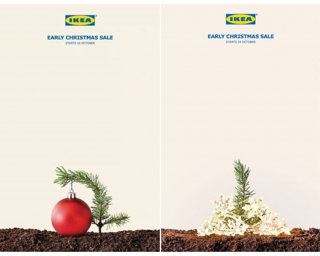 Christmas advertisement from IKEA promoting an early Christmas sale