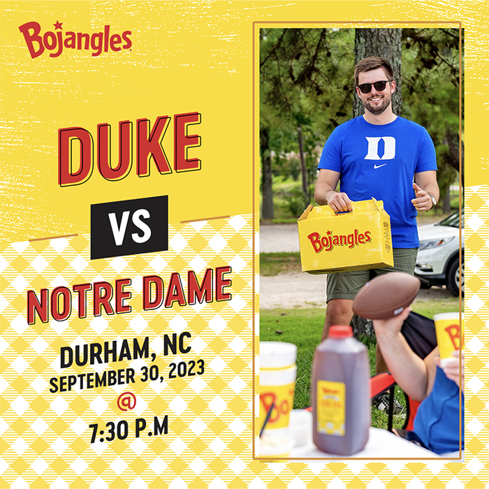 Social post with Duke and Notre Dame in the feed