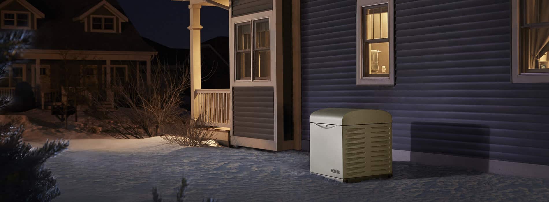 Image of generator in snowy yard