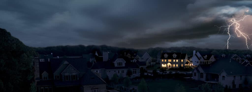 Neighboorhood with power on