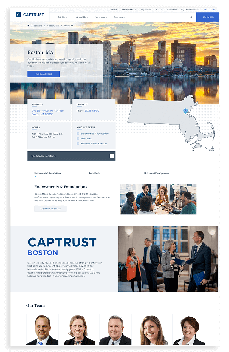 Captrust website page design