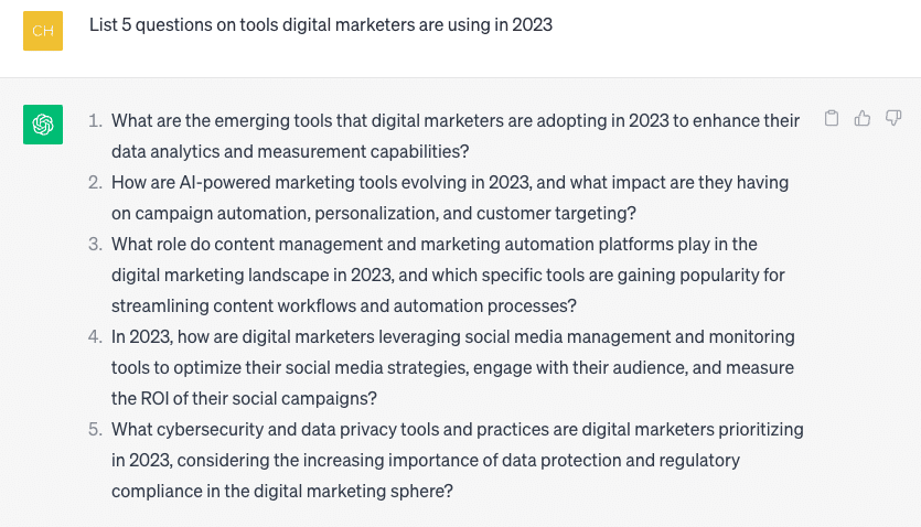 AI-generated questions that digital marketers are asking