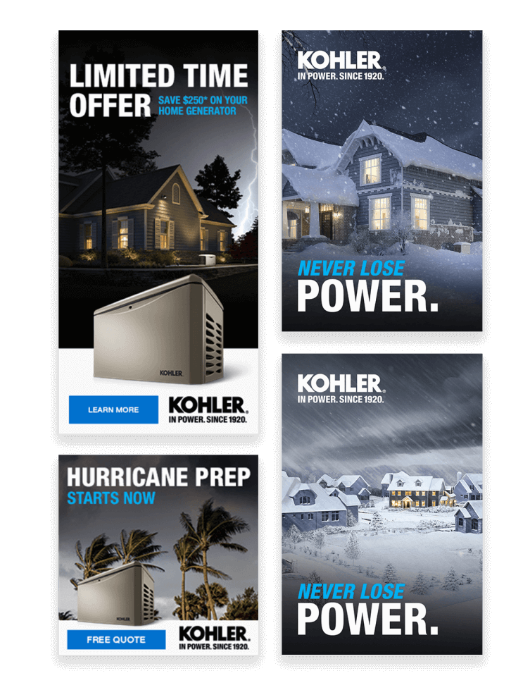 Kohler Power Paid Media Strategy examples