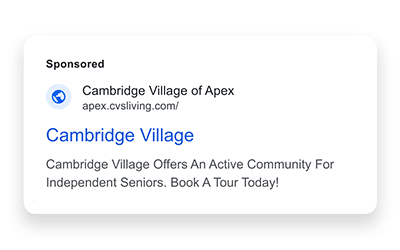 Paid search ad example