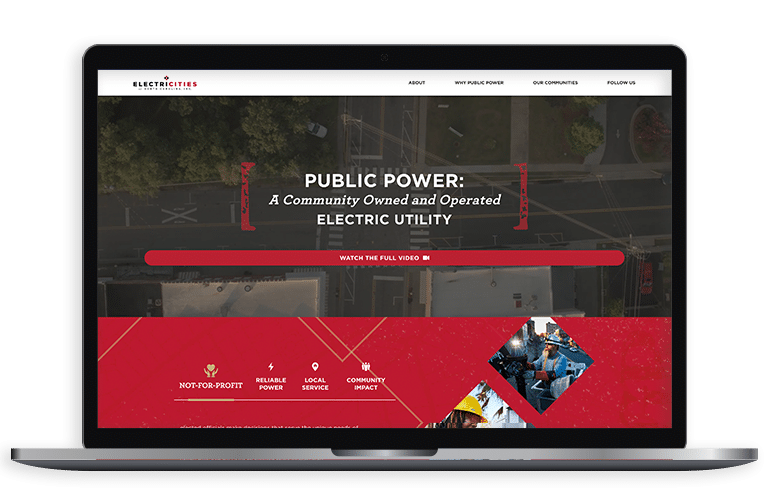 Landing page in laptop for Electricities