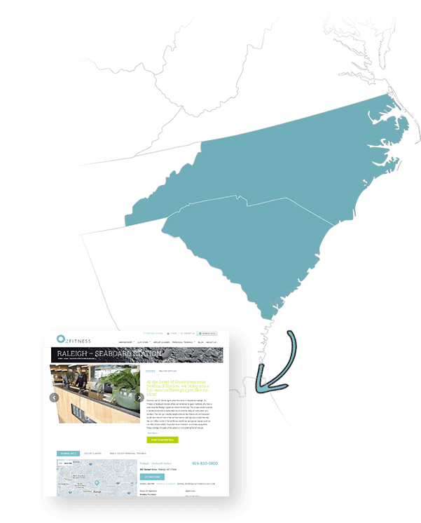 Photo of map of North Carolina and South Carolina and local search