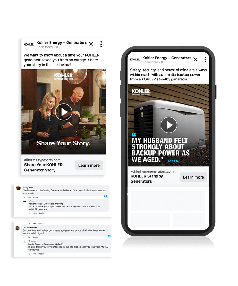 Community management interaction screenshots and phone