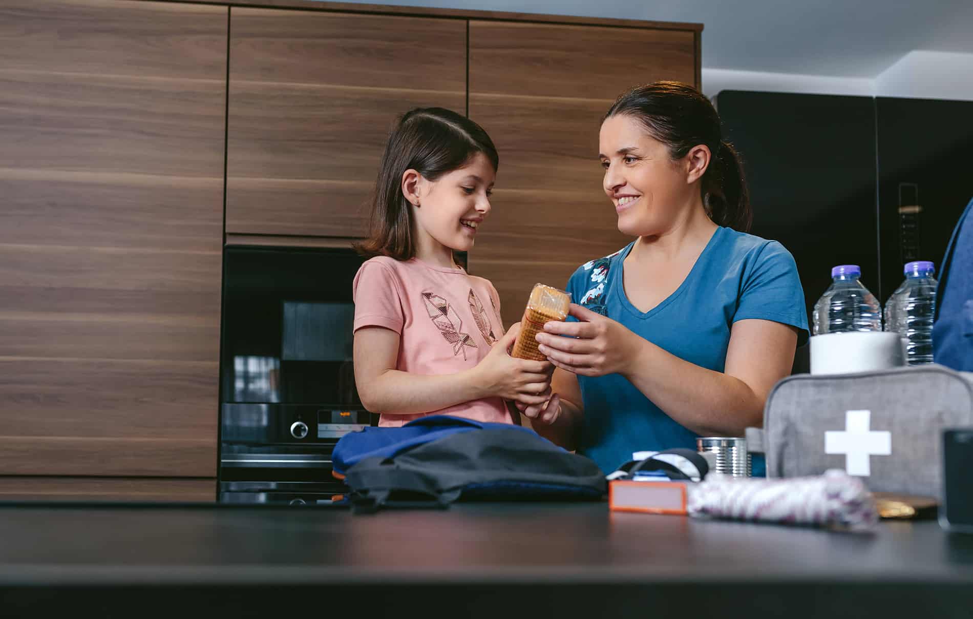Mom and daughter in kitchen