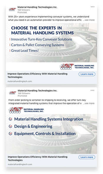 Material Handling Technologies, Inc. LinkedIn Ads