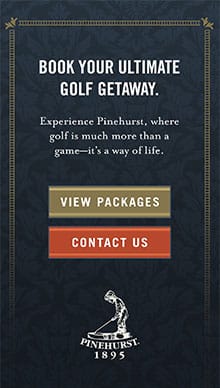 Screenshot of instant experience ad of Pinehurst Resort Booking ad