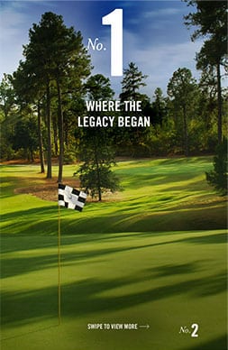 Screenshot of instant experience ad of Pinehurst Resort Booking ad