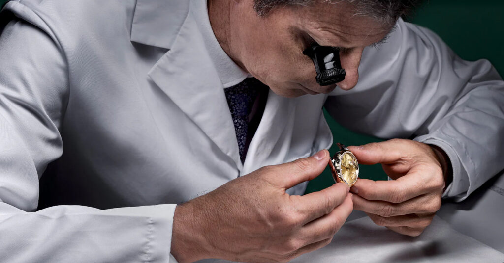Man fixing watch