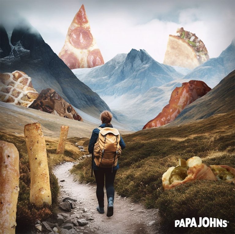 Social image of someone walking through pizza valley