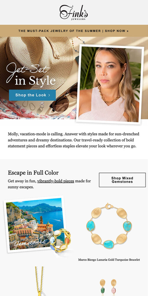 Fink's Jewelers Email Preview: Summer Jewelry