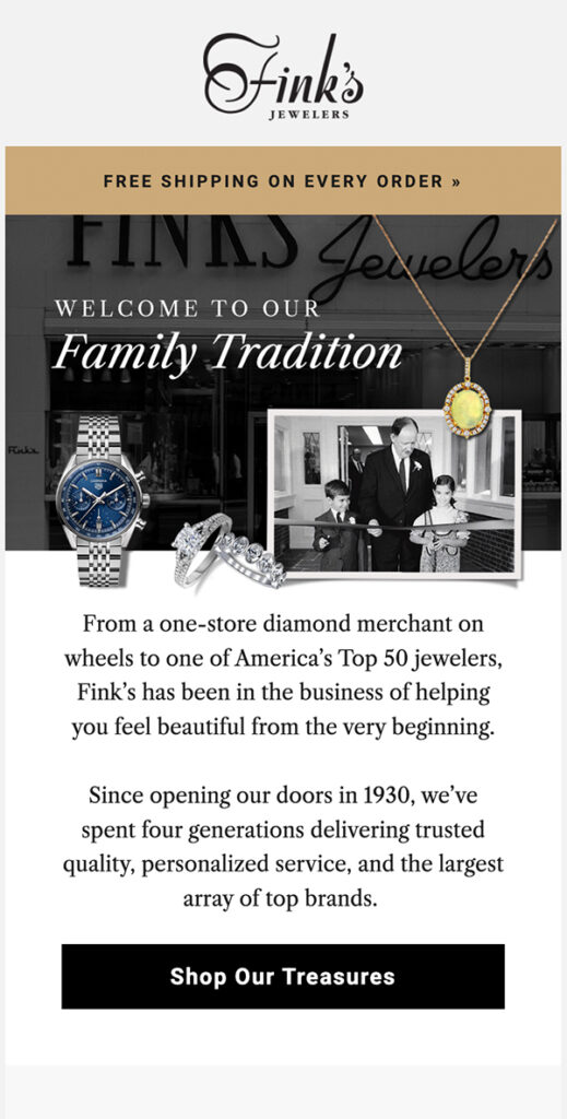 Fink's Jewelry Email Preview