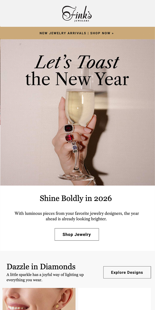 Fink's Jewelers Email Preview: New Year's Jewelry