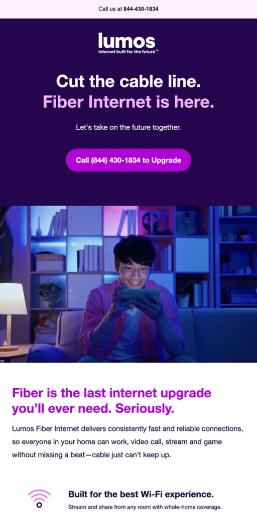 Lumos Email Preview: Cut Cable