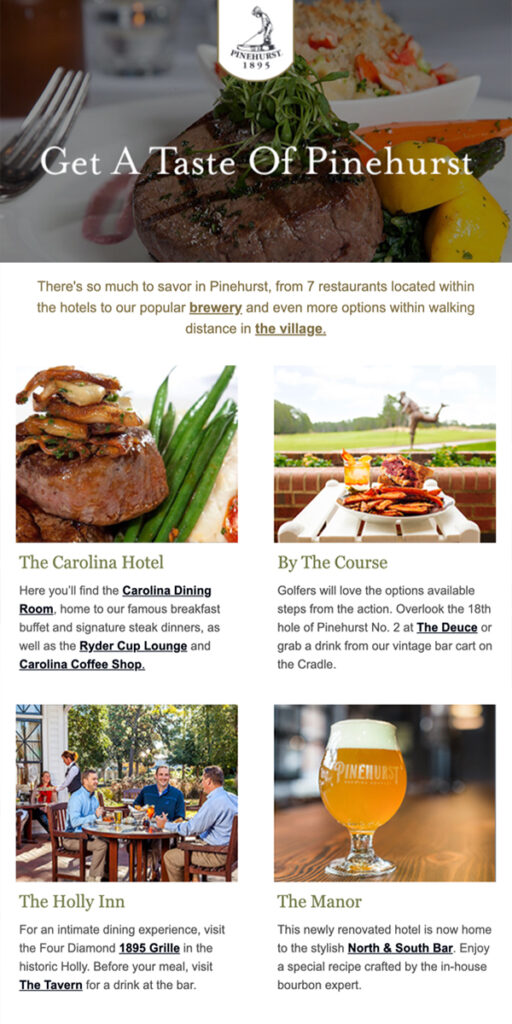 Pinehurst Email Preview: Taste of Pinehurst