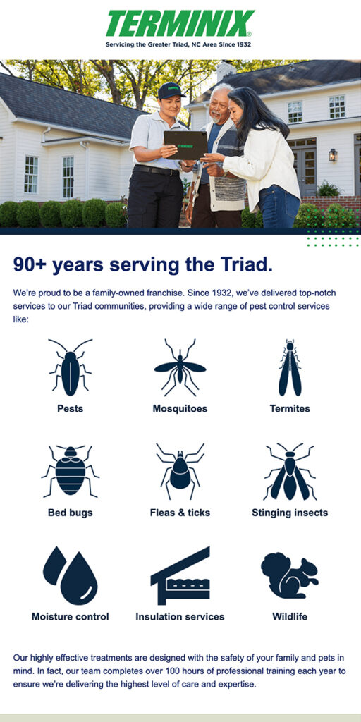 Terminix Email Preview: Services