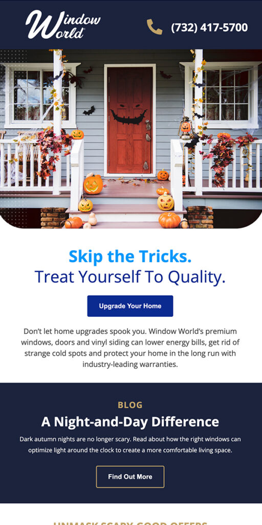 Window World Email Preview: Halloween