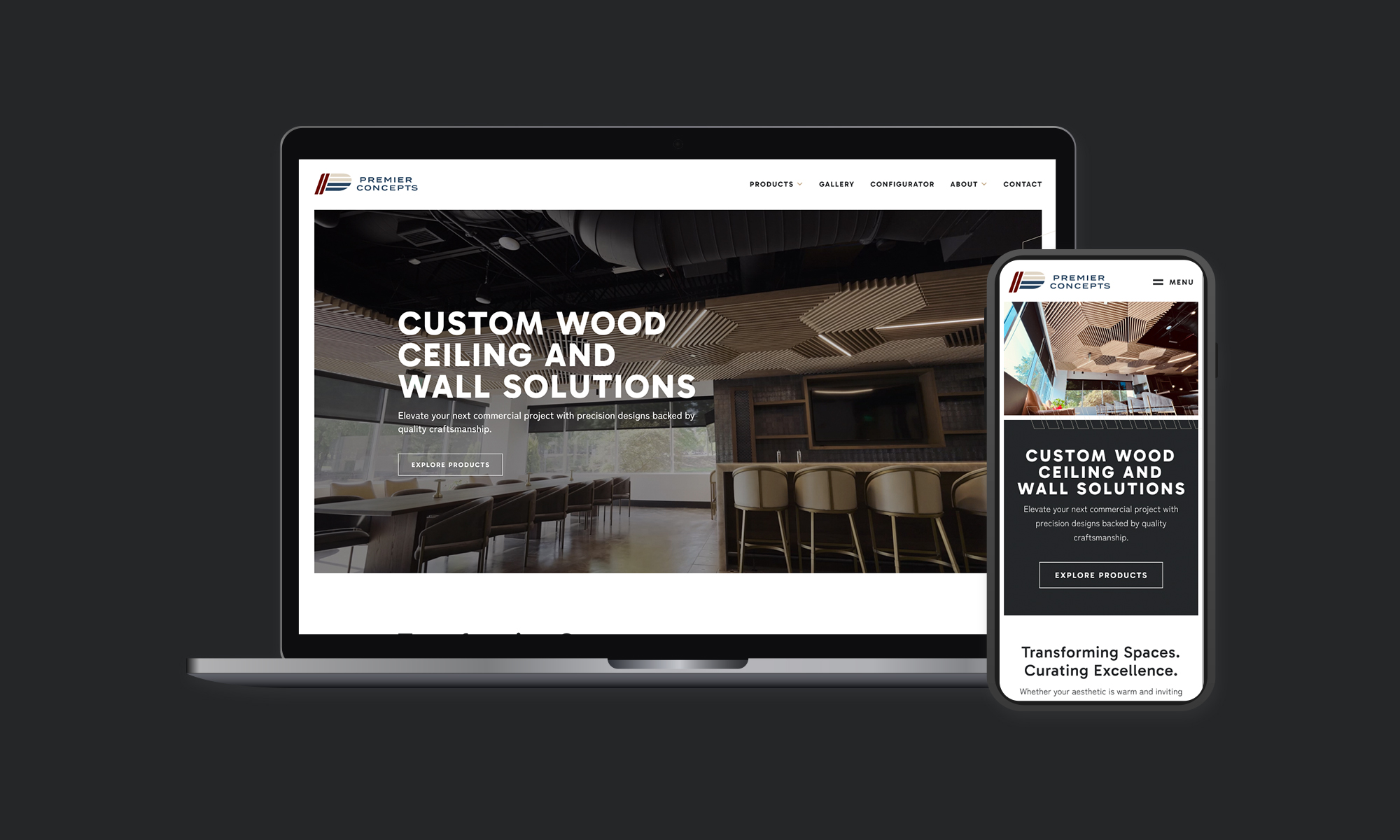 Premier Concepts Website Design desktop and mobile experience