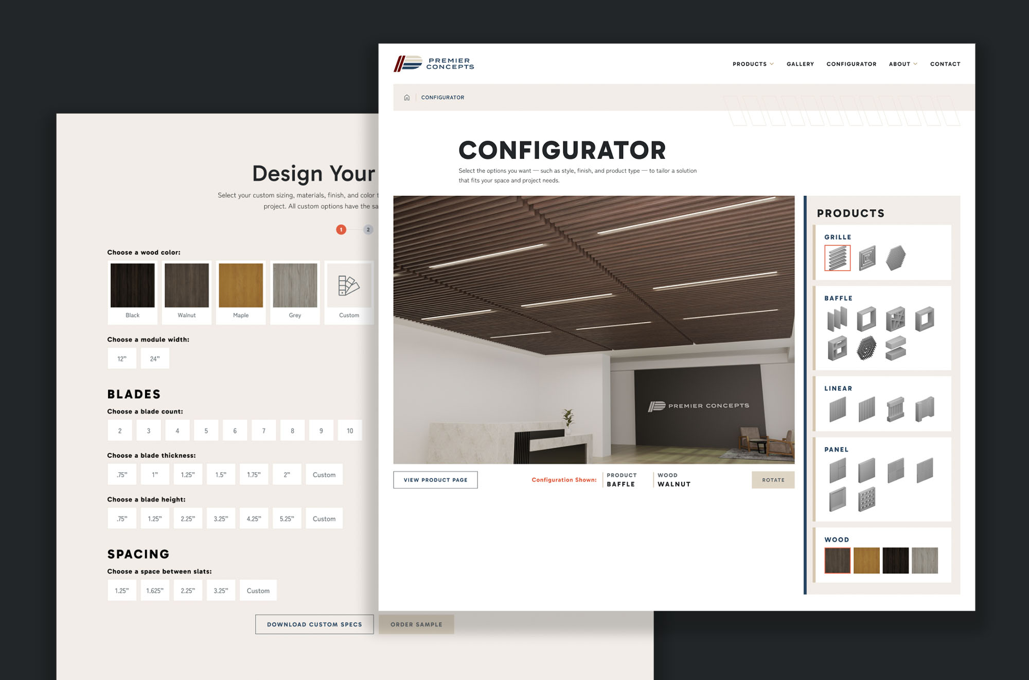 Premier Concepts Website Design Configurator