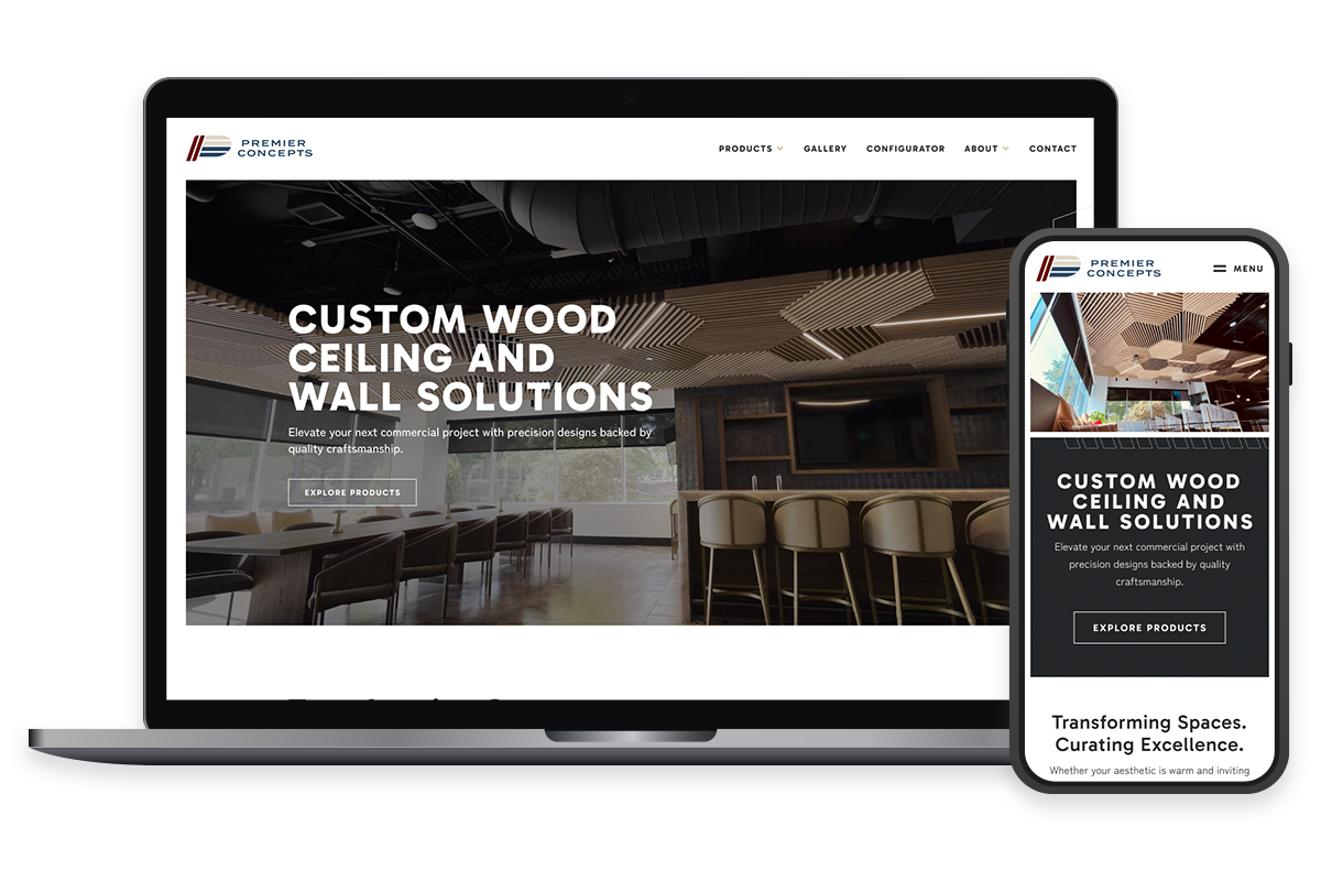 Premier Concepts Website Design desktop and mobile experience