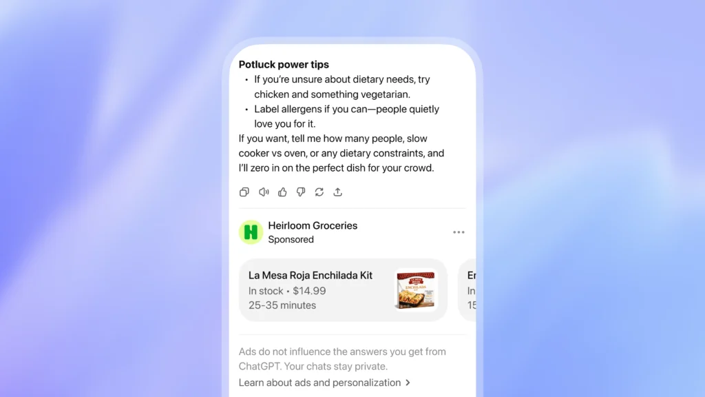 ChatGPT Ad Preview